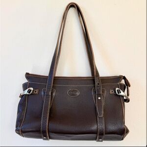 Tod's Brown Leather Baguette Bag